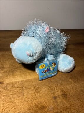 GANZ Webkinz Blue Hippo HM009 Plush Stuffed Animal Tinsel Hair Tag